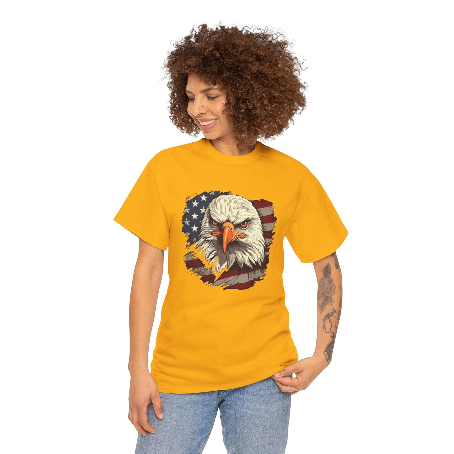 Princess Grace Patriotic Eagle Graphic Tee Unisex Heavy Cotton T-Shirt
