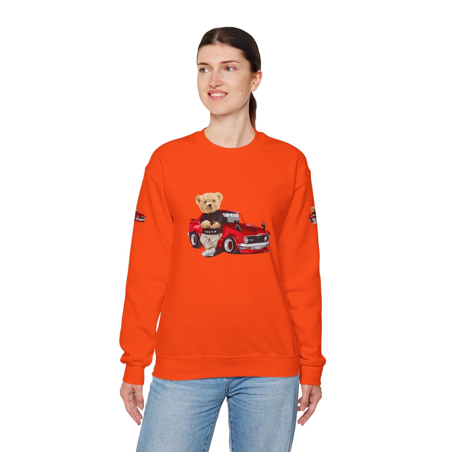 Princess Grace Cute Bear Vintage Car Sweatshirt Unisex Heavy Blend Crewneck