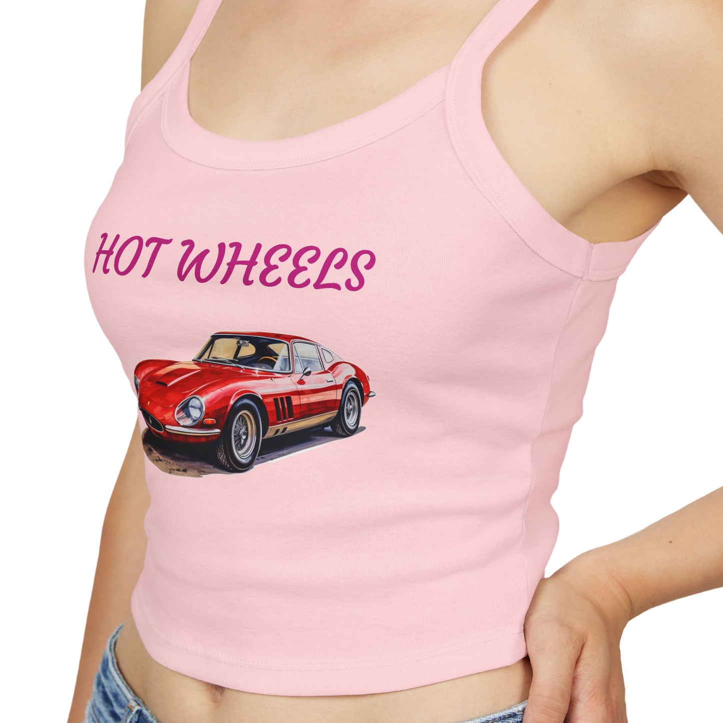 Princess Grace Hot Wheels Women's Spaghetti Strap Tank Top Retro Car Graphic Tee