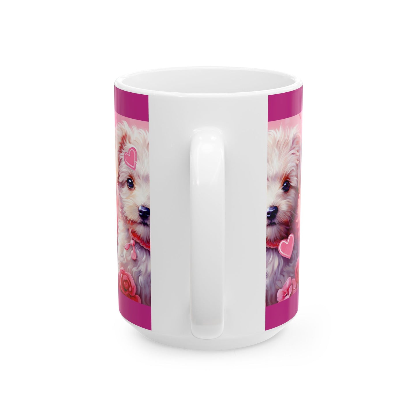 Princess Grace Cute Puppy Love Ceramic Mug Adorable Dog Design for Animal Lovers