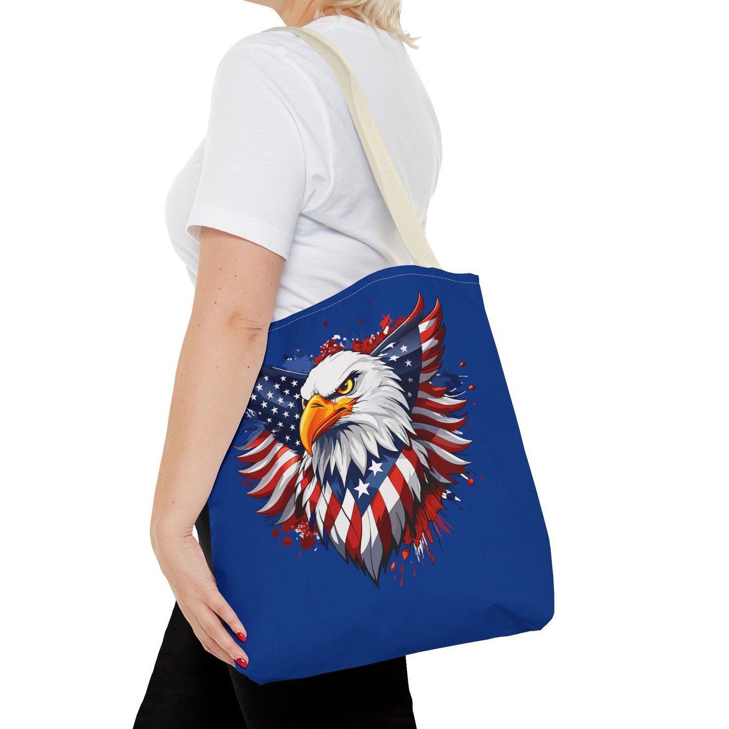 Princess Grace Patriotic Eagle Tote Bag USA Flag Design for Independence Day & Everyday Use