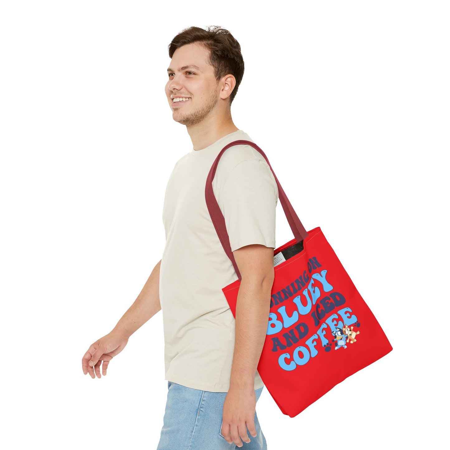 Princess Grace Running on Bluey and Iced Coffee Tote Bag Fun & Functional Carryall