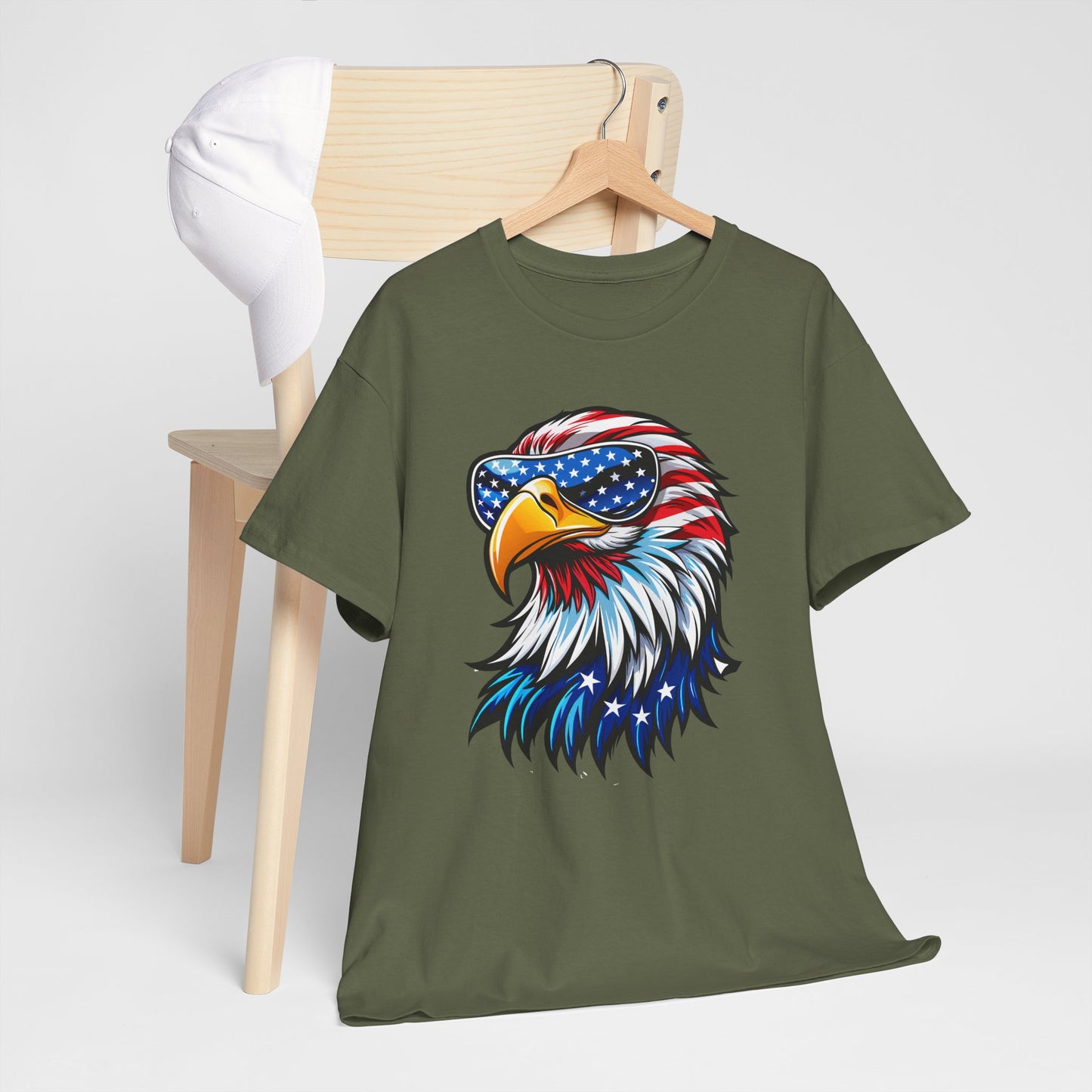 Princess Grace Patriotic Eagle Unisex Heavy Cotton Tee 4th of July Spirit