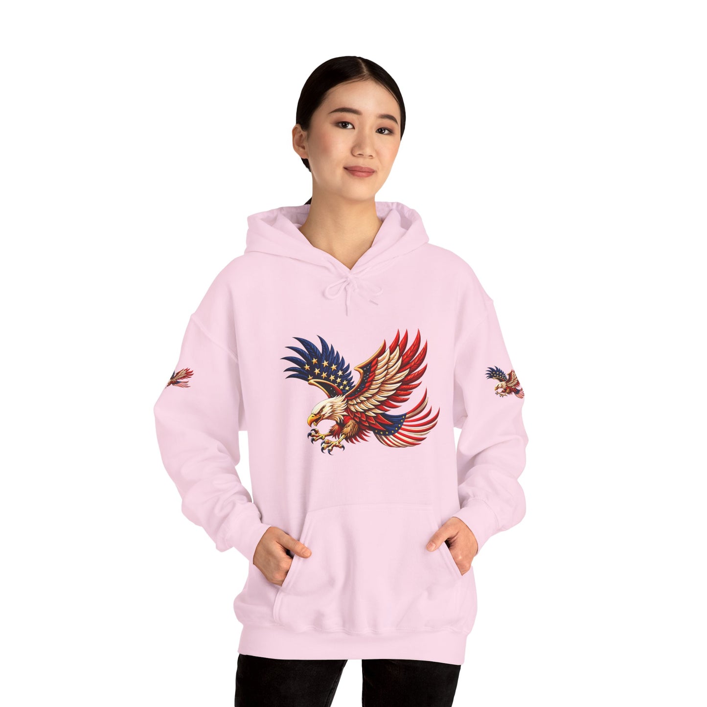 Princess grace Patriotic Eagle Hooded Sweatshirt Unisex Heavy Blend