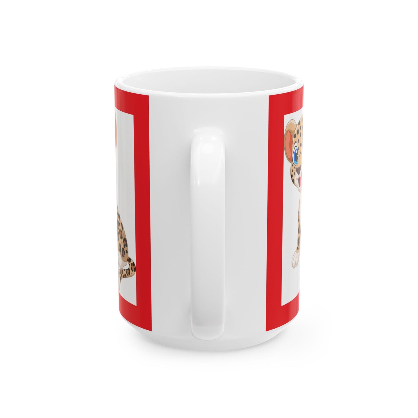 Princess Grace Cute Leopard Ceramic Mug Perfect for Animal Lovers and Kids