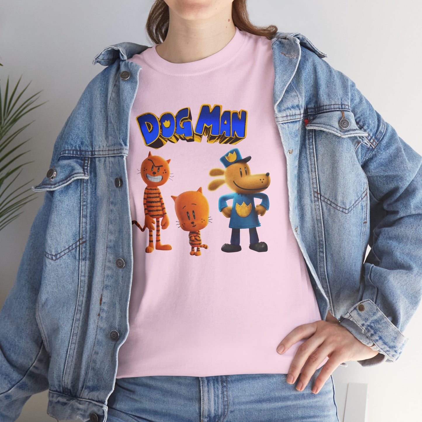 Princess Grace Dog Man Cartoon Unisex Heavy Cotton Tee Fun Graphic Tee for Kids and Fans