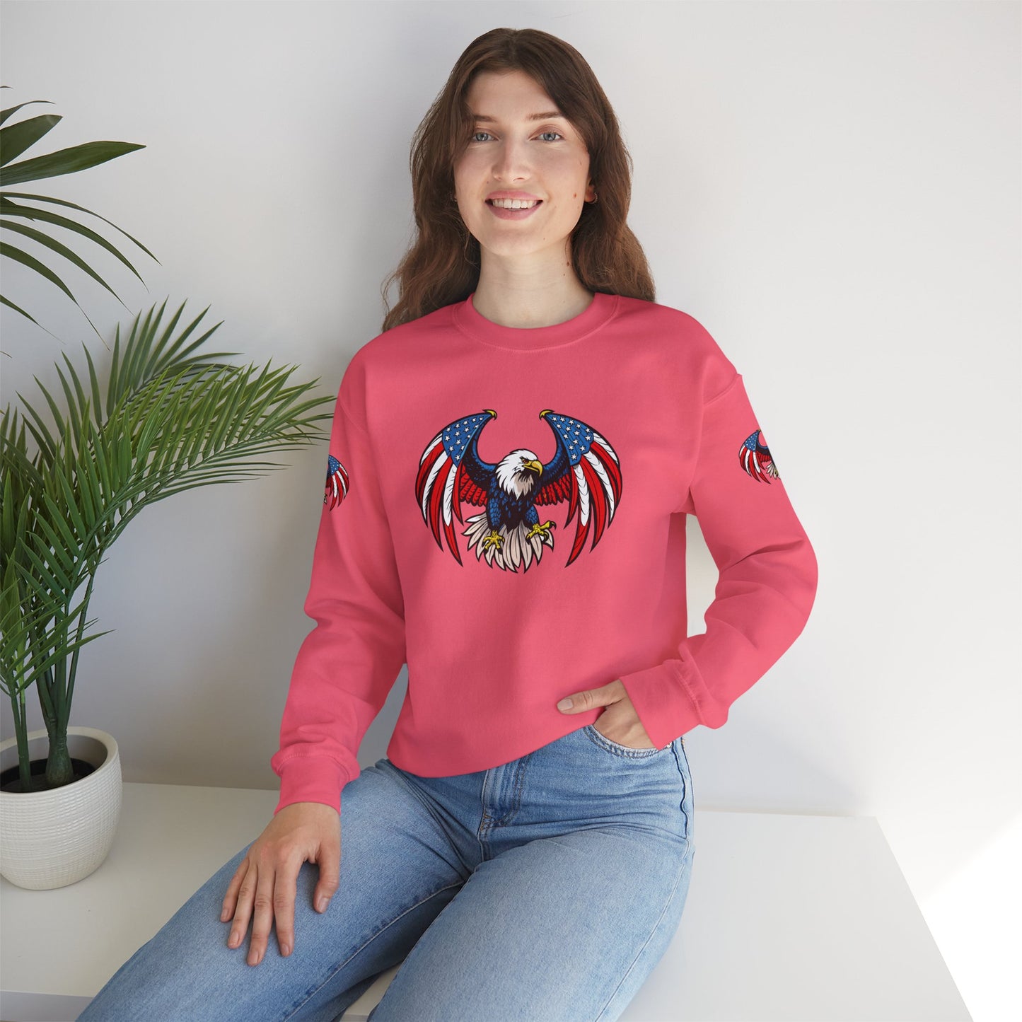 Princess Grace Patriotic Eagle Sweatshirt Unisex Heavy Blend Crewneck