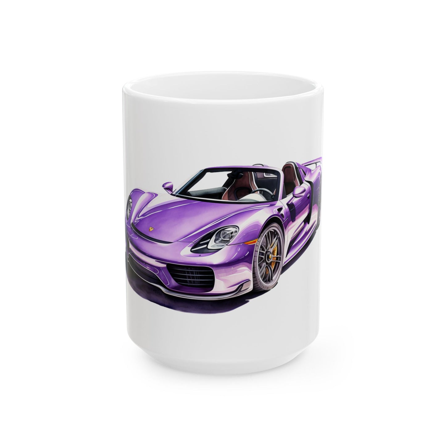 Princess Grace Purple Sports Car Ceramic Mug 11oz & 15oz Coffee Cups for Car Enthusiasts