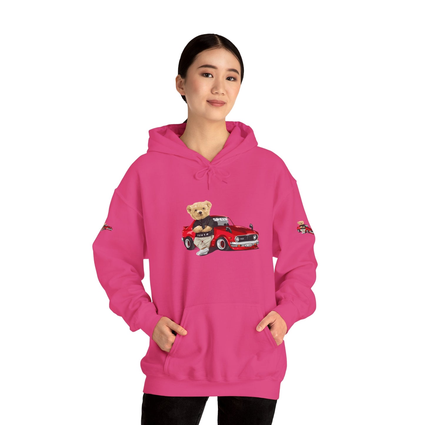 Princess Grace Vintage Bear Car Hoodie Fun Unisex Sweatshirt for Auto Lovers