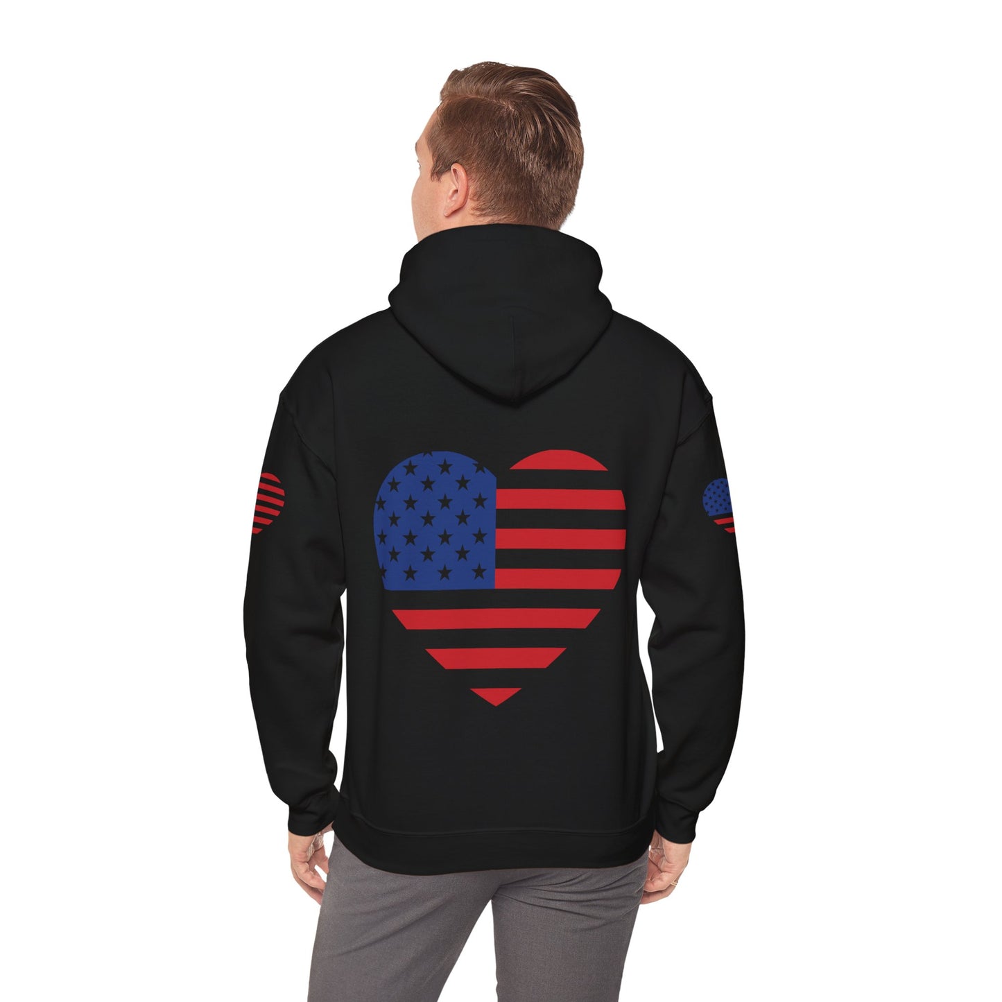 Princess Grace Patriotic Heart Design Unisex Hoodie Perfect for Holidays and Celebrations