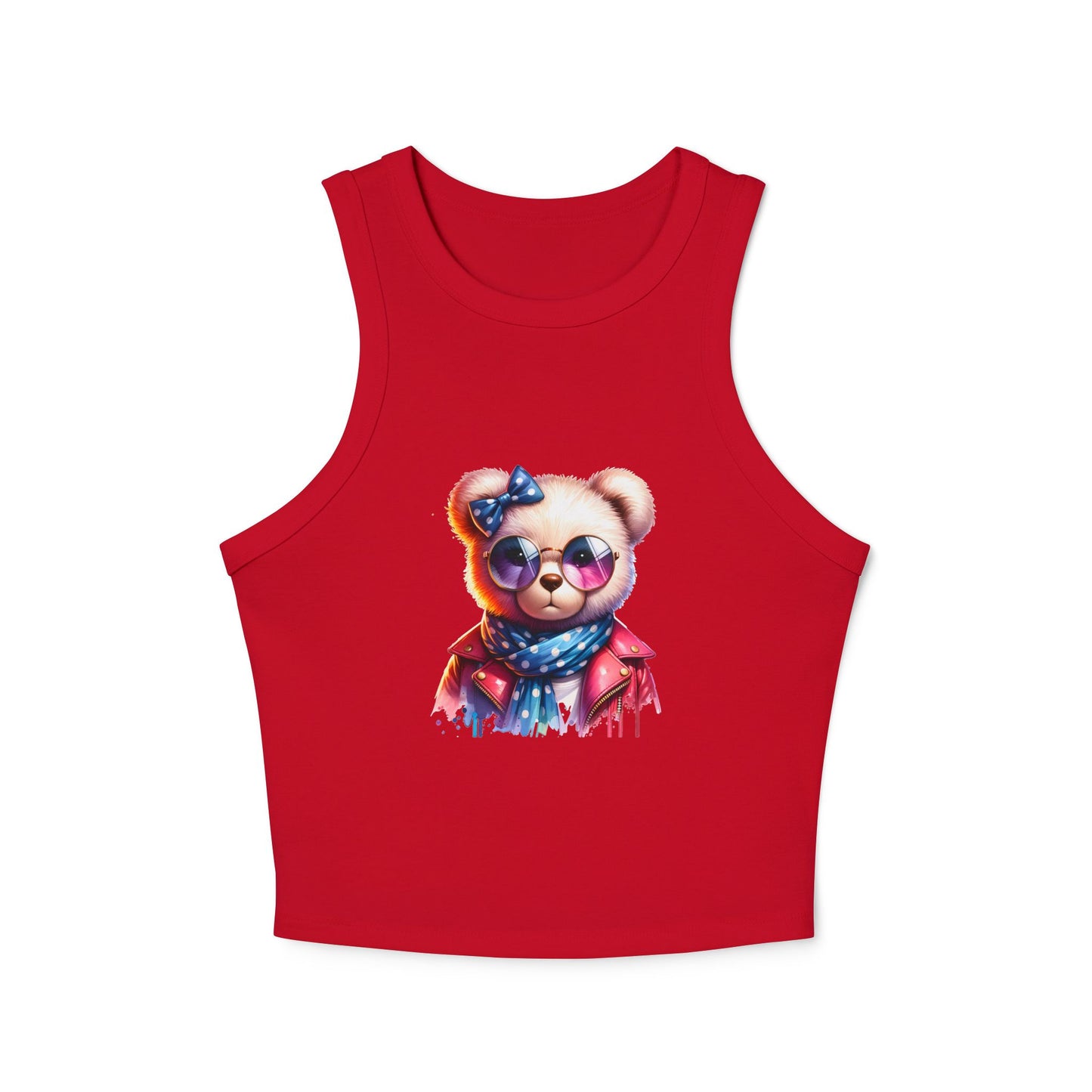 Princess Grace Cute Bear Graphic Racer Tank Top for Women