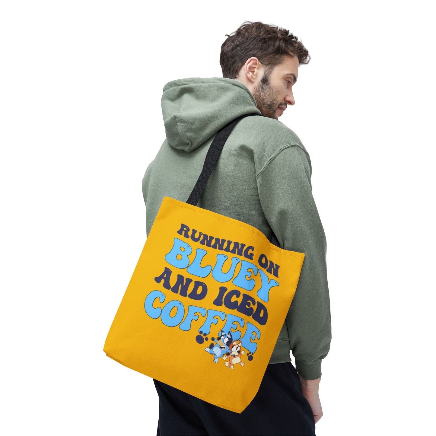 Princess Grace Running on Bluey and Iced Coffee Tote Bag Fun & Functional Daily Carry