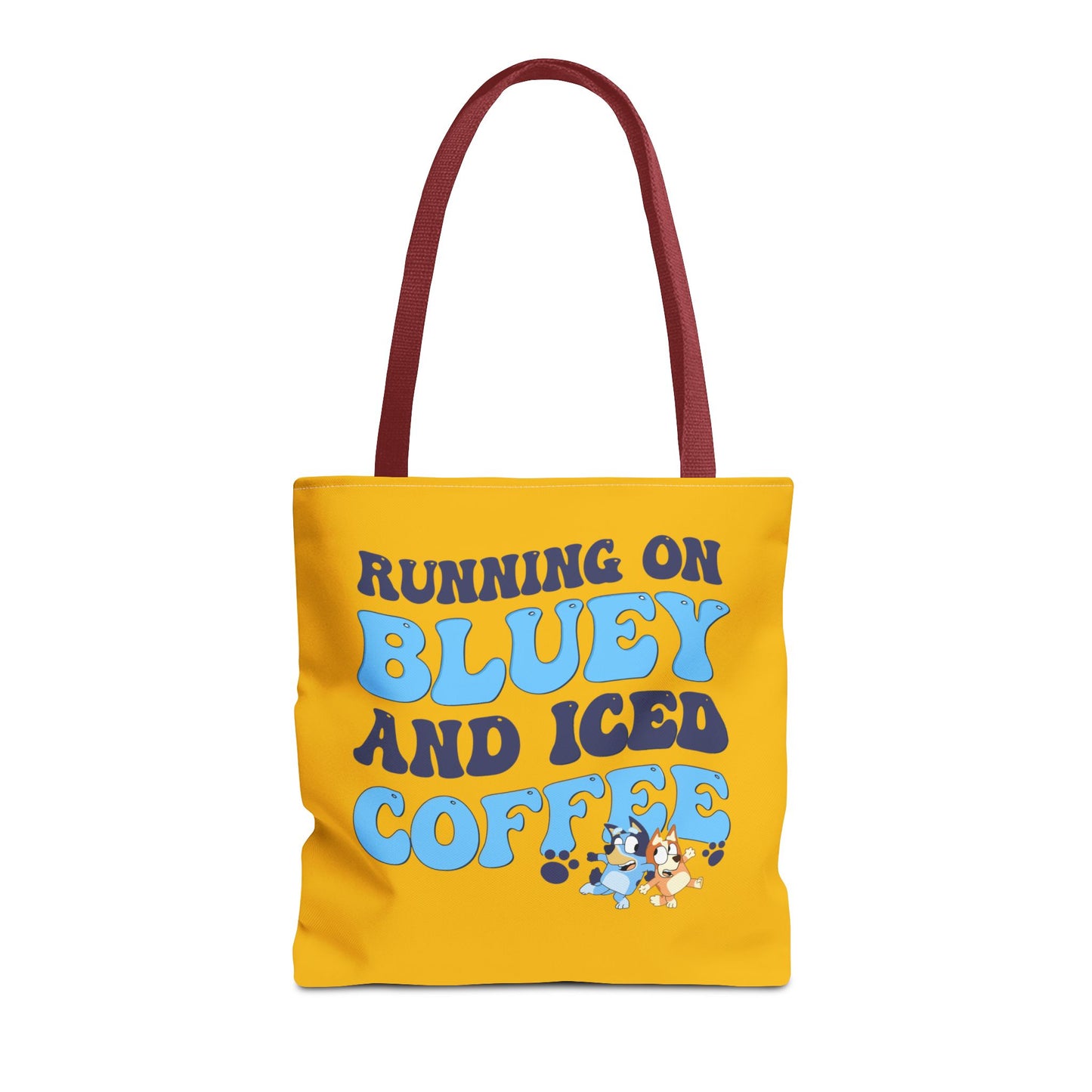 Princess Grace Running on Bluey and Iced Coffee Tote Bag Fun & Functional Daily Carry