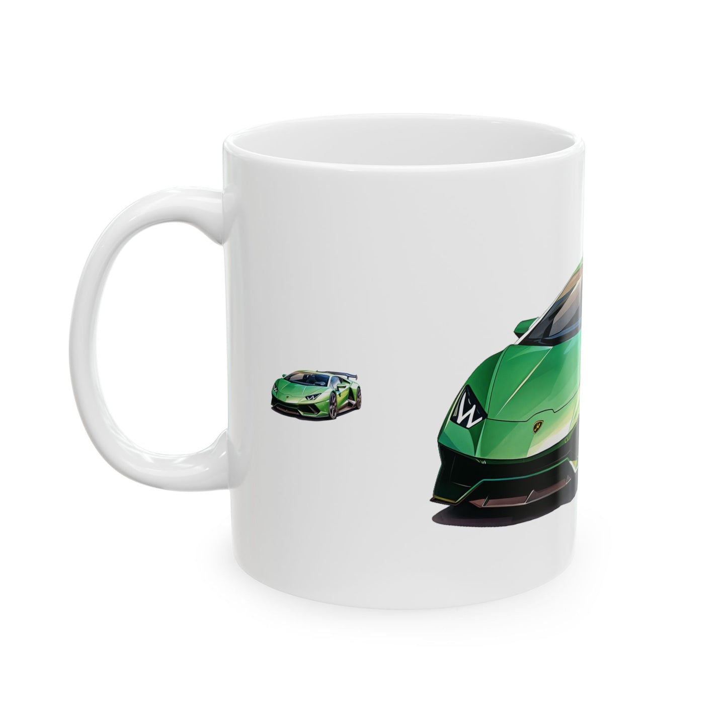 Princess Grace Lamborghini Green Sports Car Ceramic Mug Perfect Gift for Car Enthusiasts