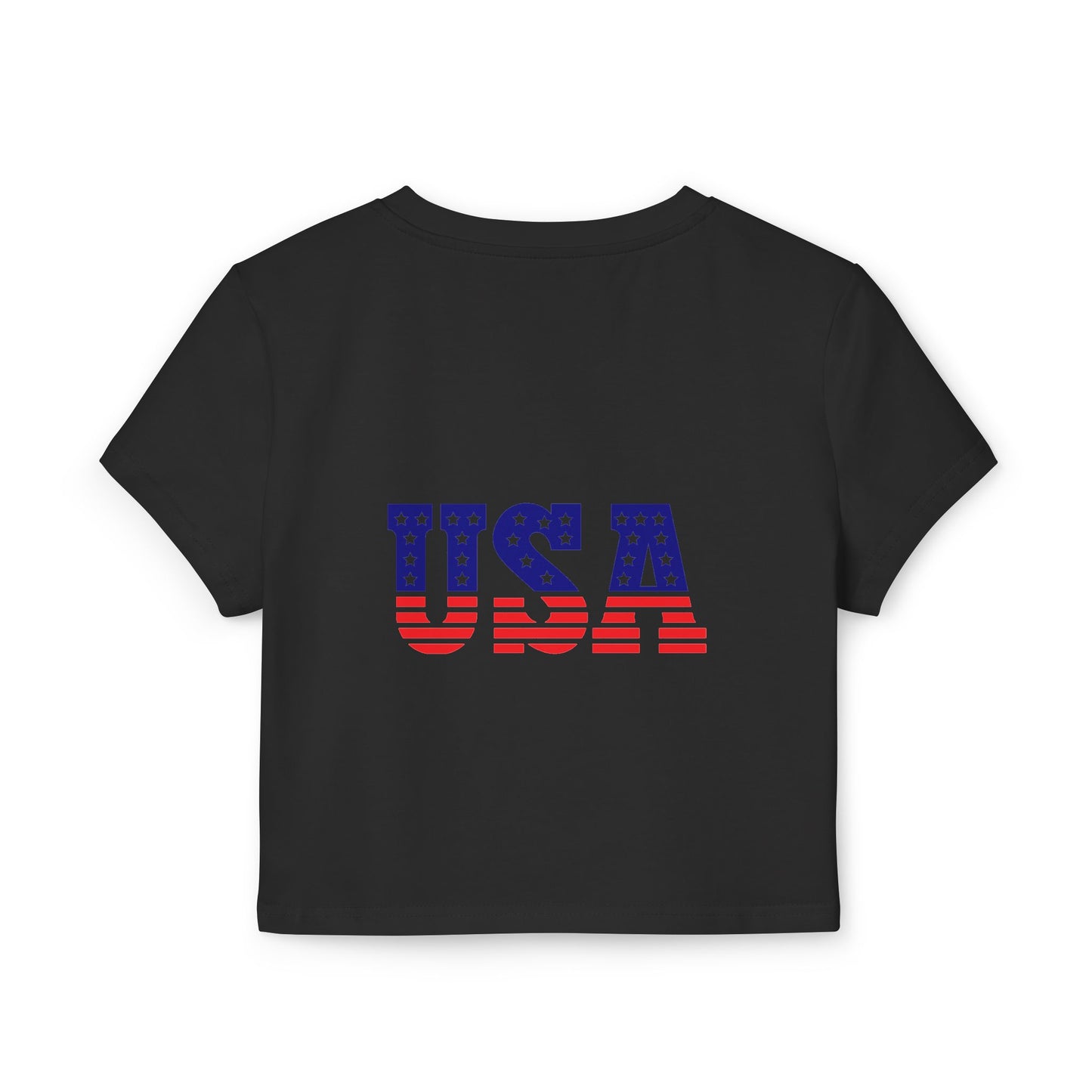 Princess Grace Patriotic Eagle Women's Baby Tee USA Graphic T-Shirt for Independence Day