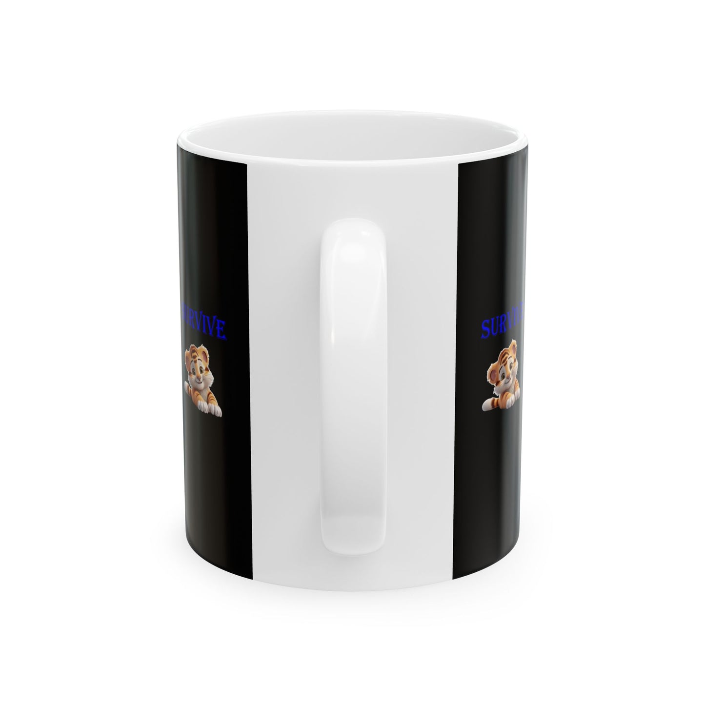 Princess Grace Survive Cute Tiger Survive Ceramic Mug Fun Animal Coffee Cup for Kids & Adults