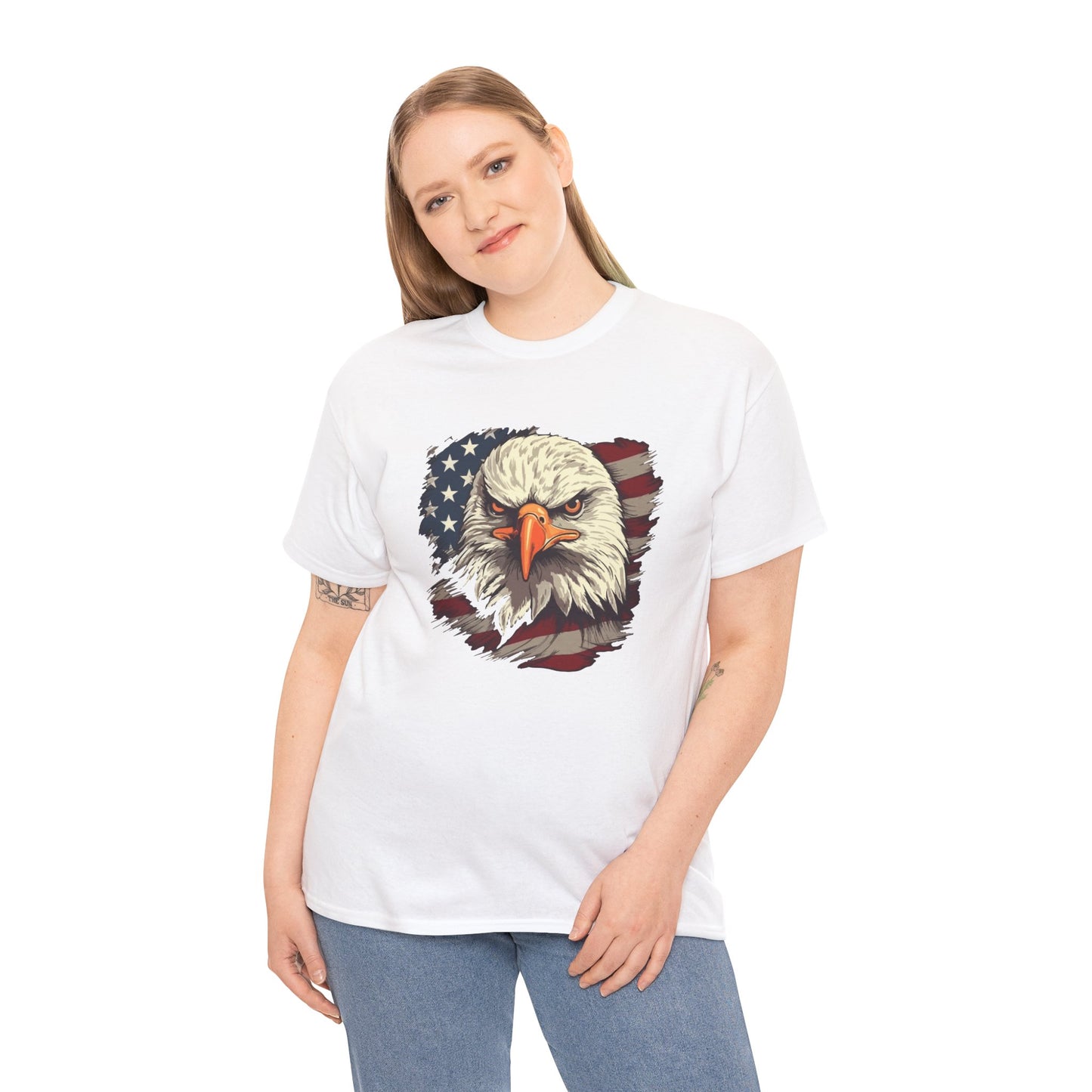 Princess Grace Patriotic Eagle Graphic Tee Unisex Heavy Cotton T-Shirt