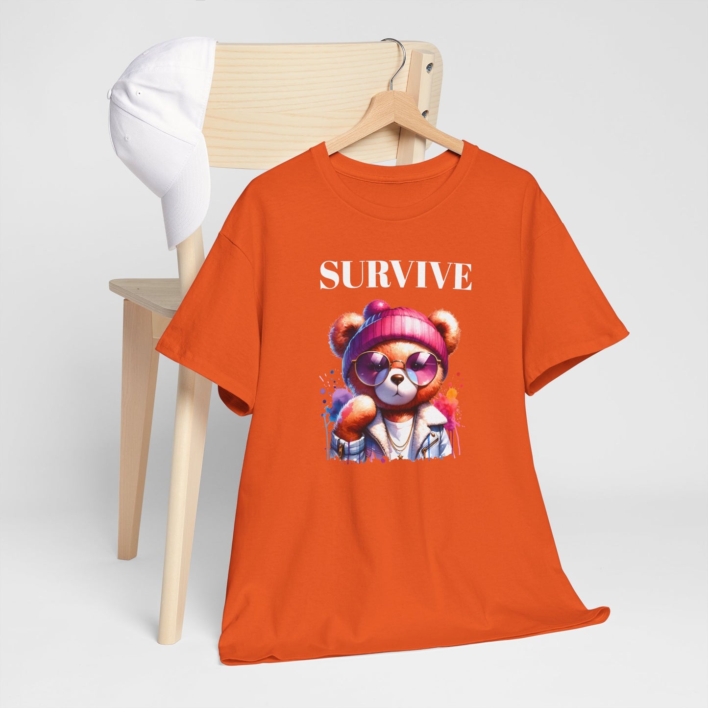 Princess Grace Survive Bear Graphic Tee Unisex Heavy Cotton T-Shirt