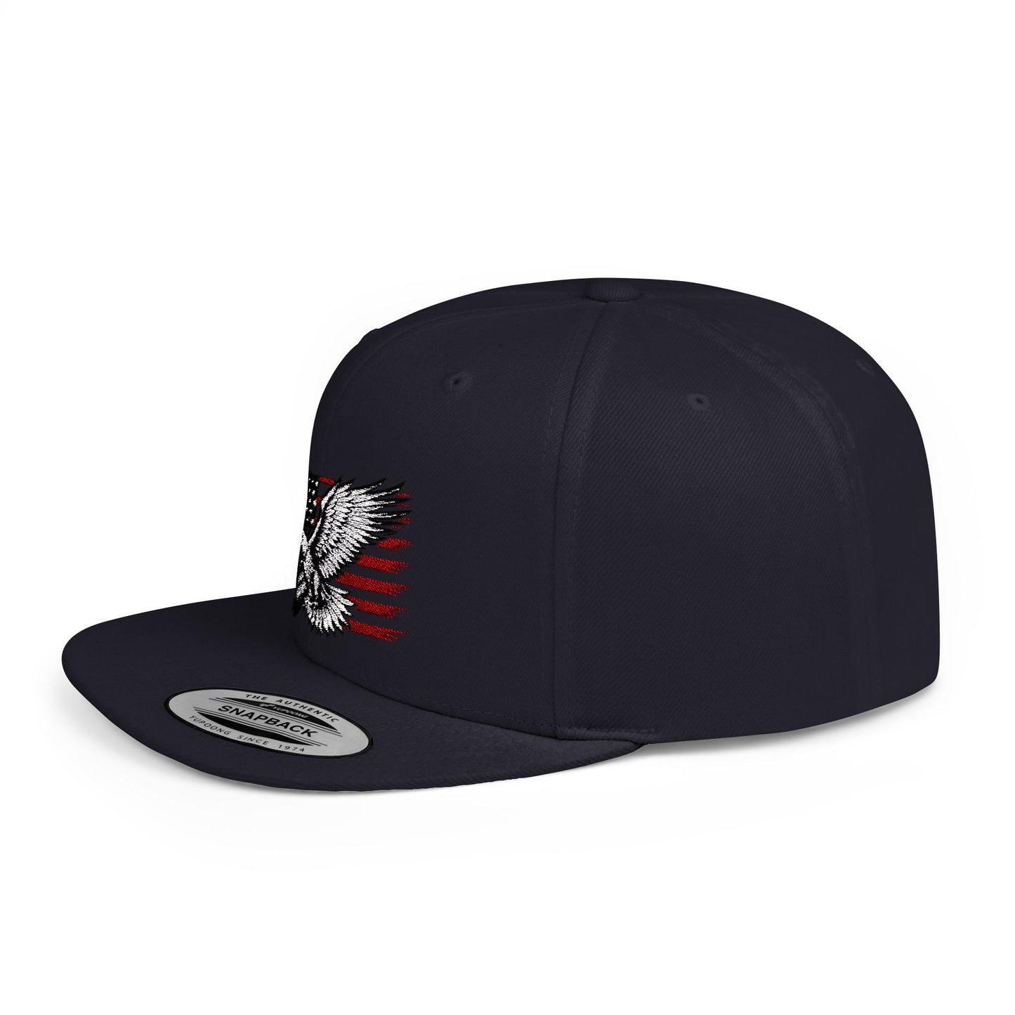 Princess Grace Eagle Embroidered Flat Bill Snapback Hat Patriotic Style for Outdoor Enthusiasts