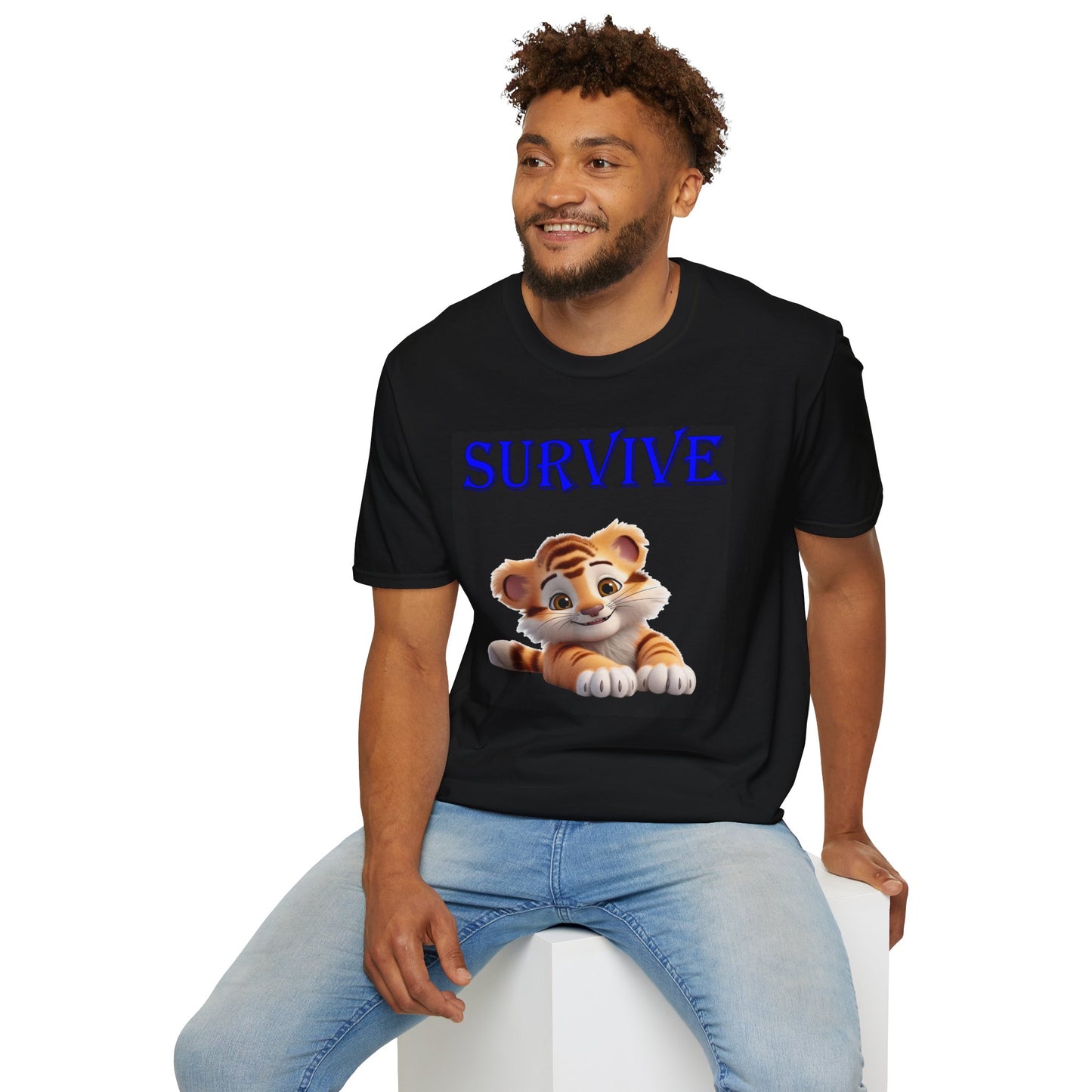 Princess Grace Survive Tiger Unisex Softstyle T-Shirt Cute Casual Wear for Animal Lovers