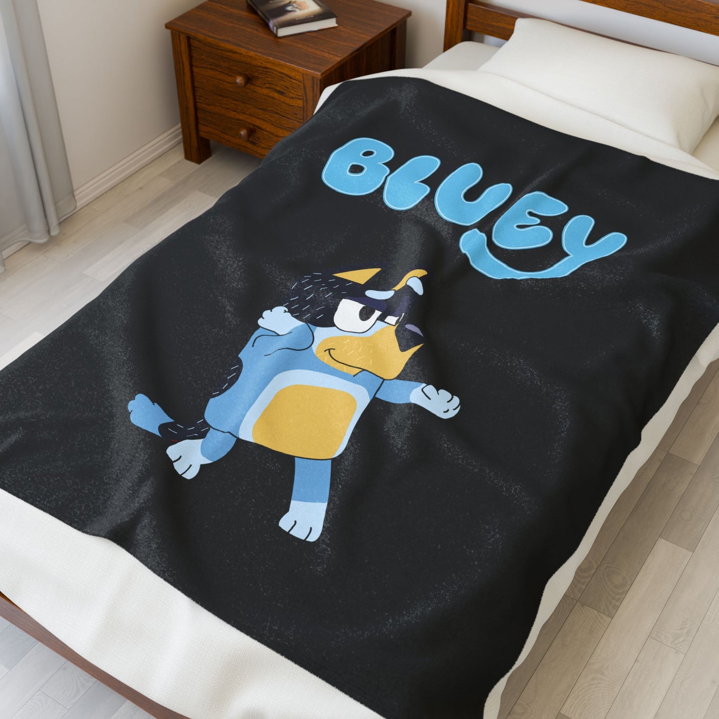 Princess Grace Bluey Velveteen Plush Blanket Cozy Cartoon Throw for Kids