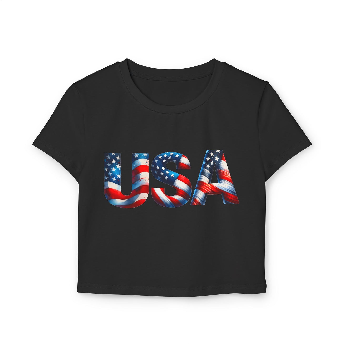 Princess Grace Patriotic USA Women's Baby Tee Celebrate Independence Day in Style