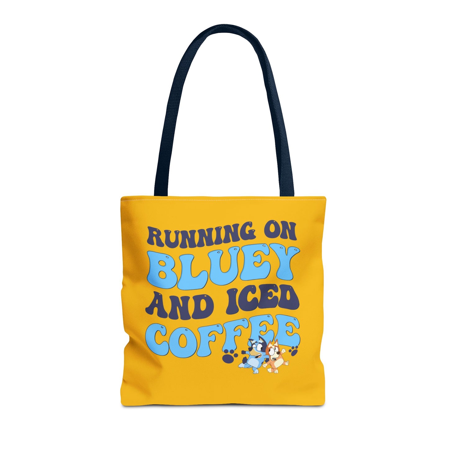 Princess Grace Running on Bluey and Iced Coffee Tote Bag Fun & Functional Daily Carry