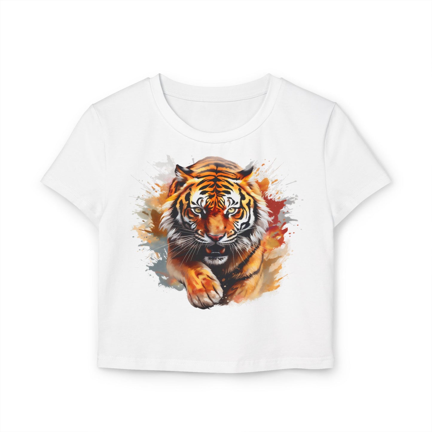 Princess Grace Fierce Tiger Women's Baby Tee Cute Graphic Shirt for Animal Lovers