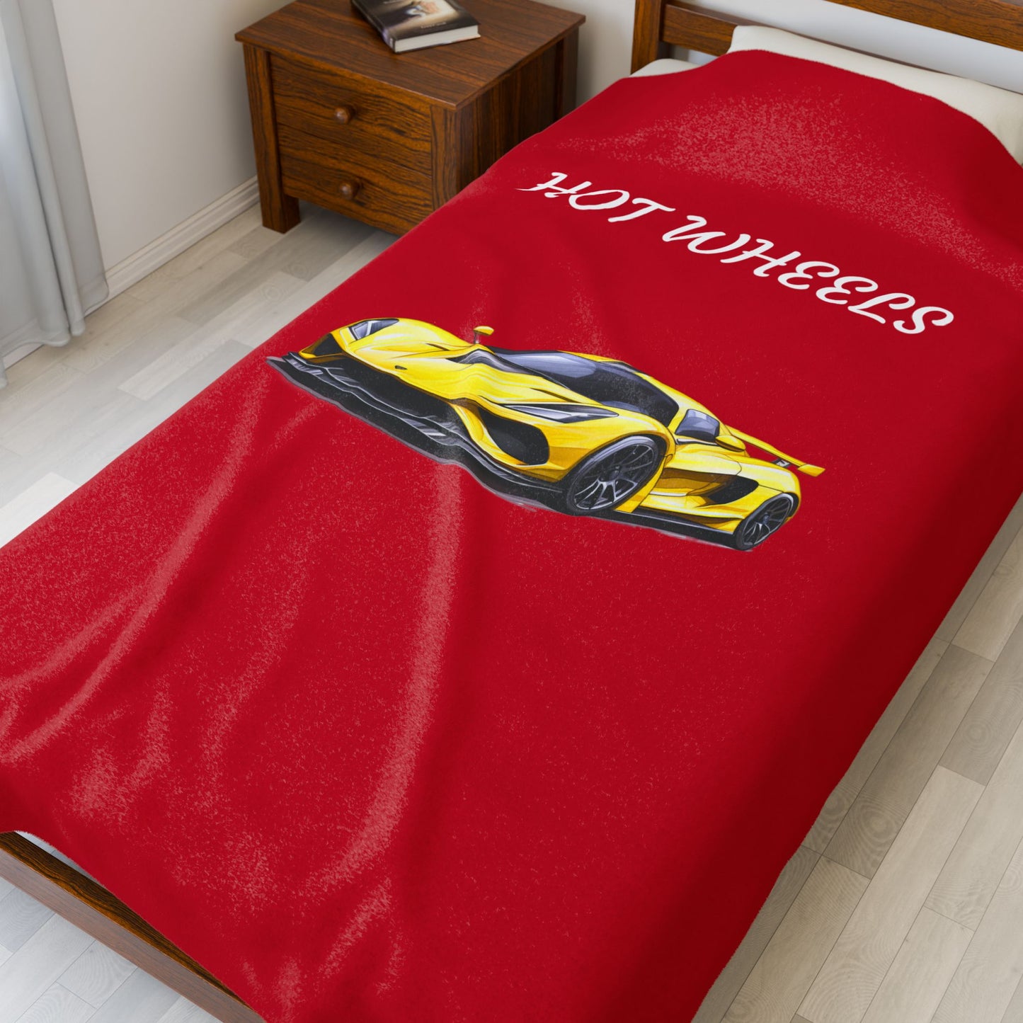 Princess Grace Hot Wheels Velveteen Plush Blanket Cozy Car Themed Throw for Kids