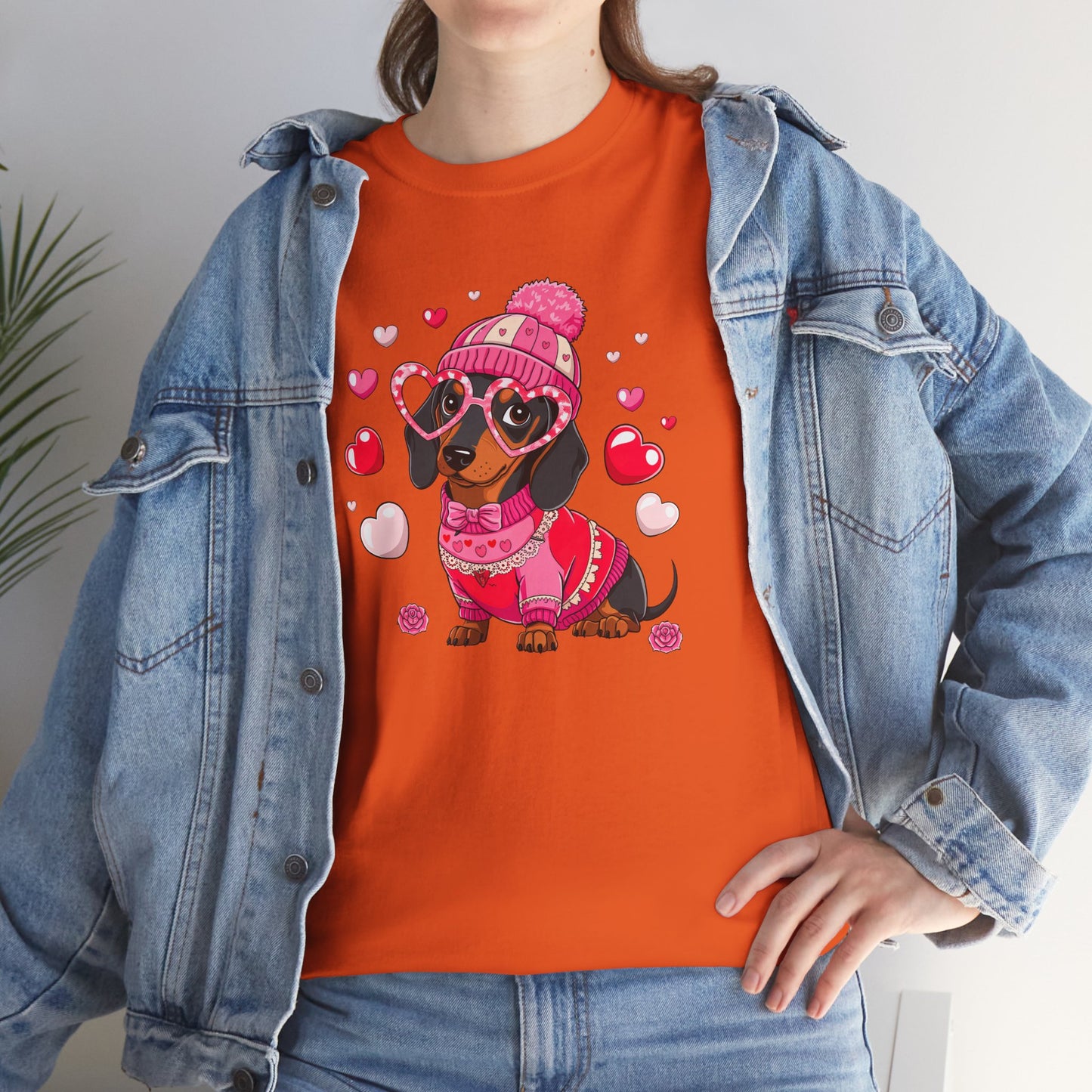 Princess Grace Cute Dachshund Love Graphic Tee Unisex Heavy Cotton Tee
