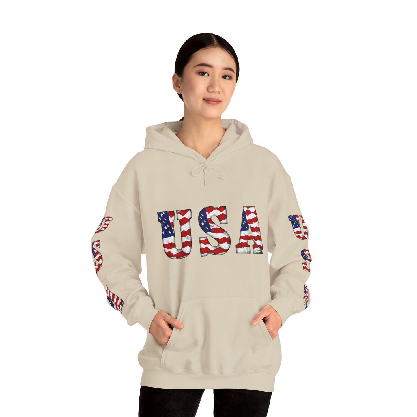 Princess Grace Patriotic USA Unisex Hooded Sweatshirt Heavy Blend for Comfort