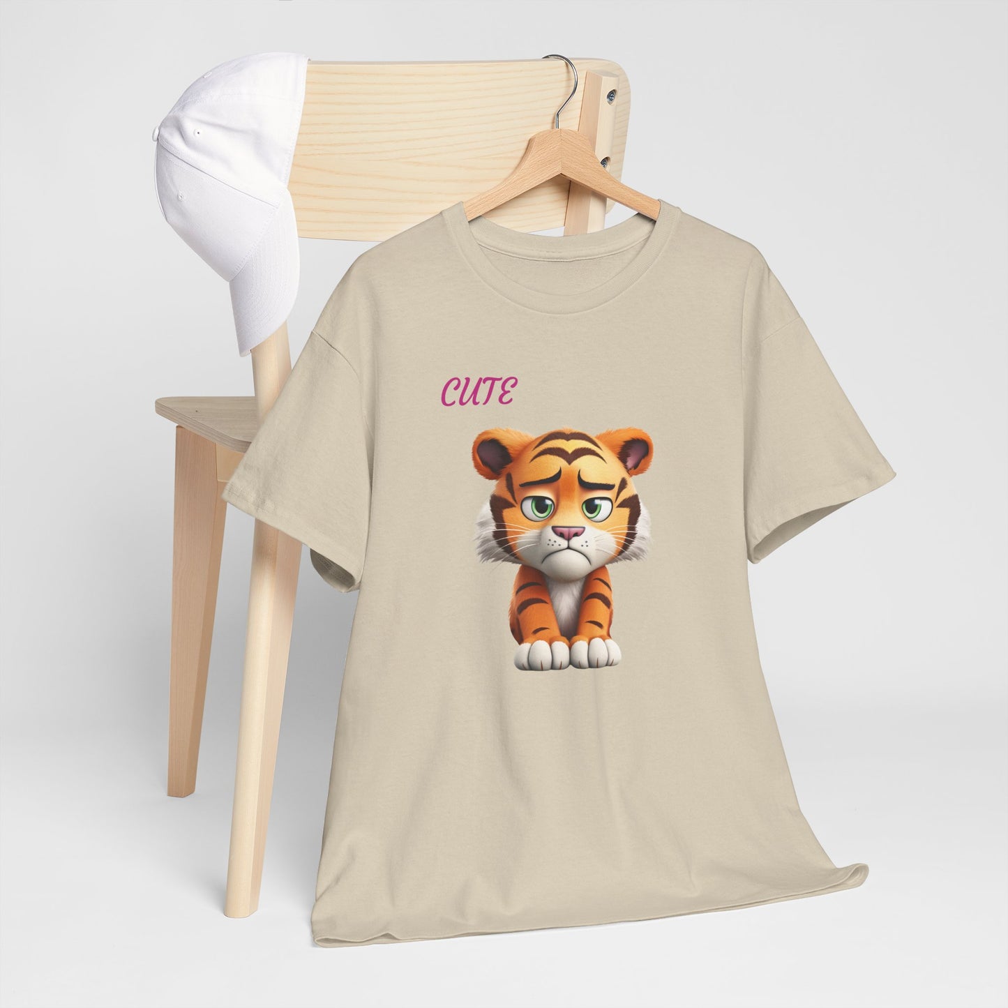 Princess Grace Cute Cartoon Tiger Unisex Heavy Cotton Tee
