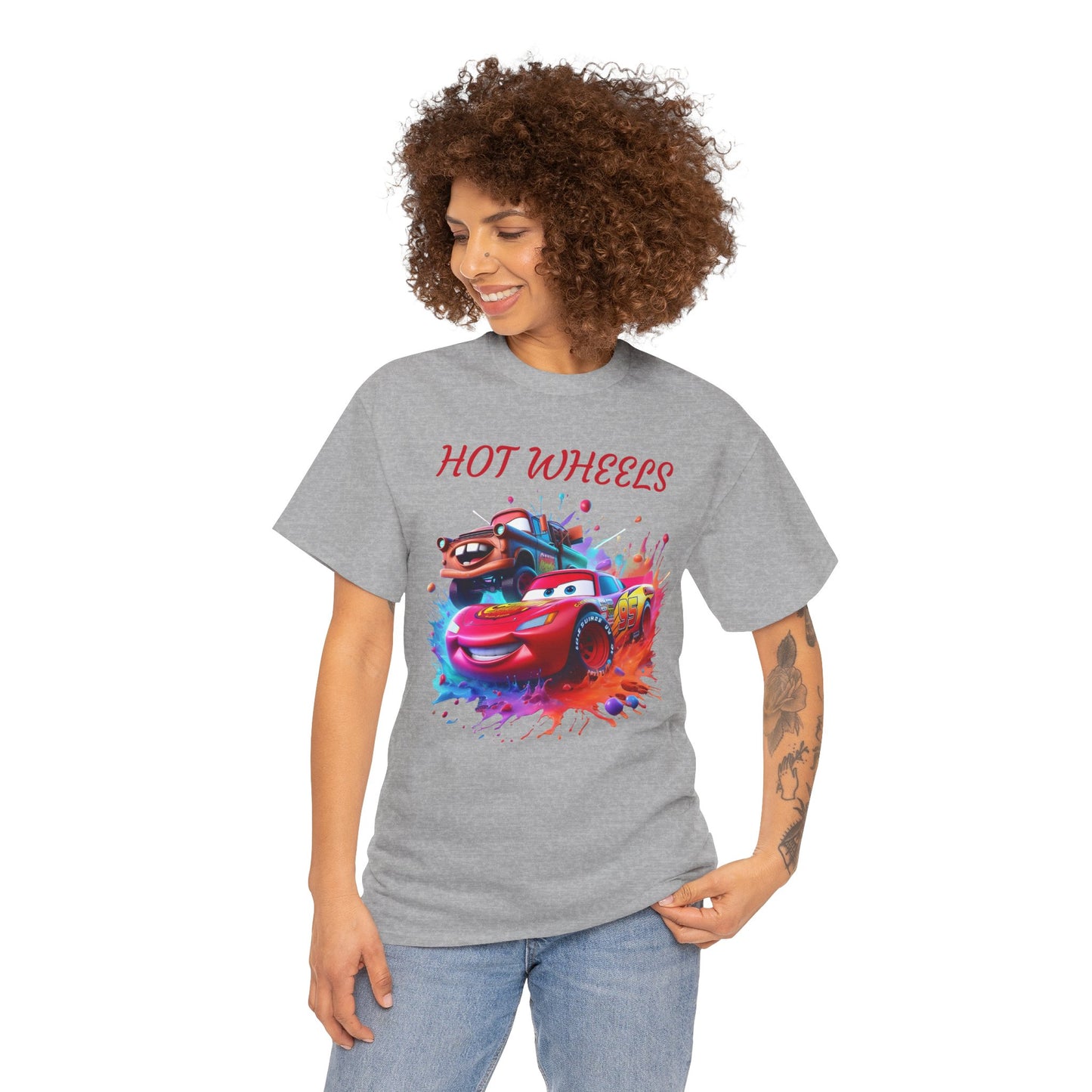 Princess Grace Cool Cars Unisex Heavy Cotton Tee Hot Wheels Graphic Tee for Kids and Adults