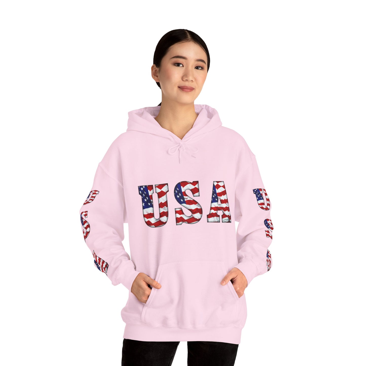 Princess Grace Patriotic USA Unisex Hooded Sweatshirt Heavy Blend for Comfort