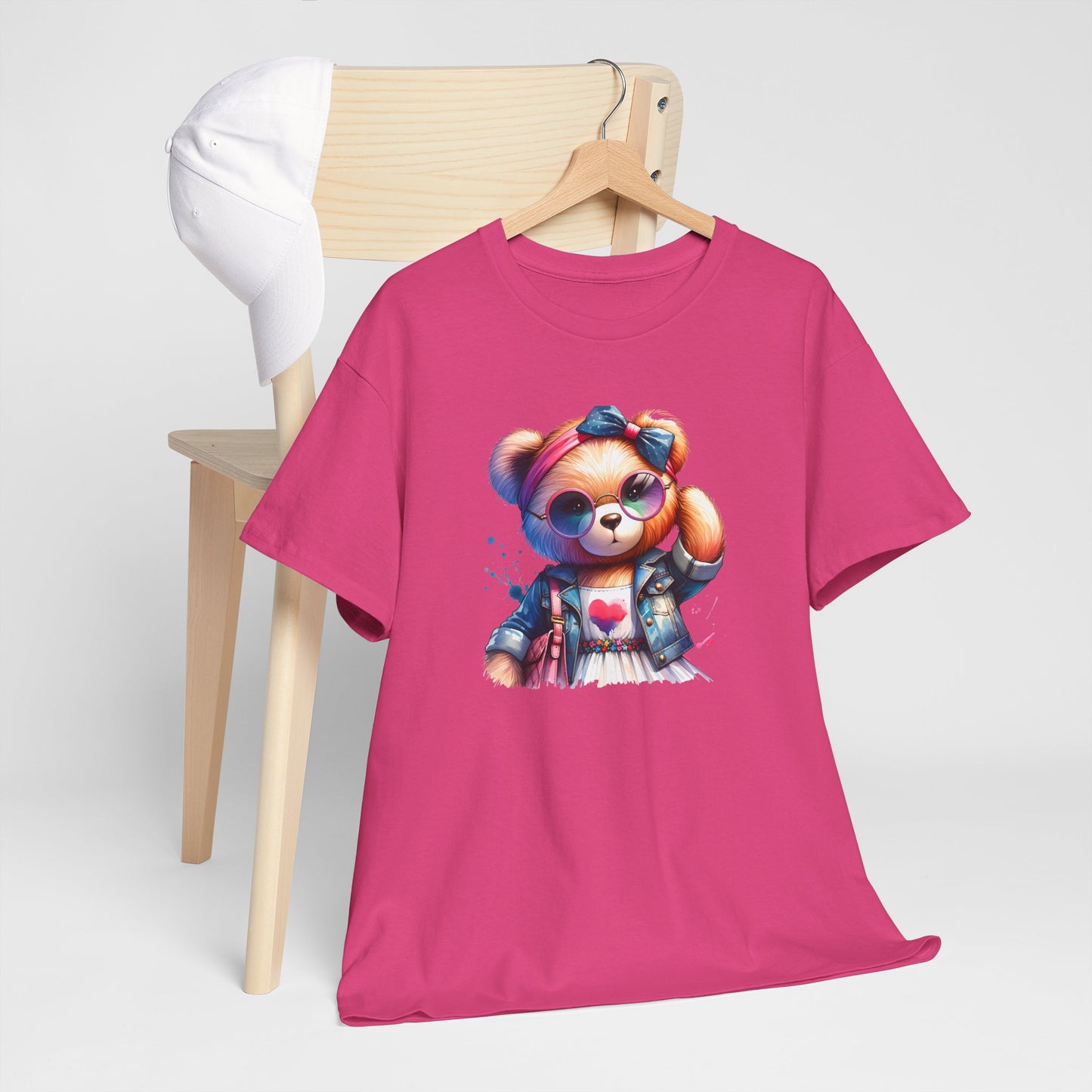 Princess Grace Cute Teddy Bear Unisex Heavy Cotton Tee Playful Graphic T-Shirt for All Ages