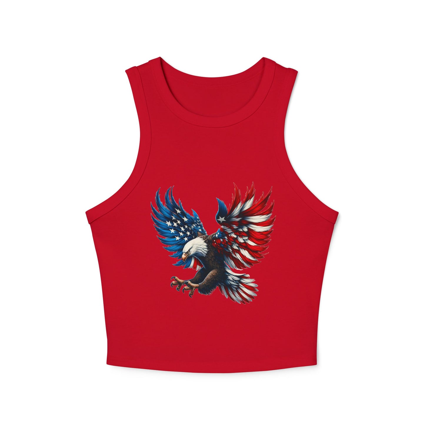 Princess Grace Patriotic Eagle Women's Micro Rib Racer Tank Top USA Design