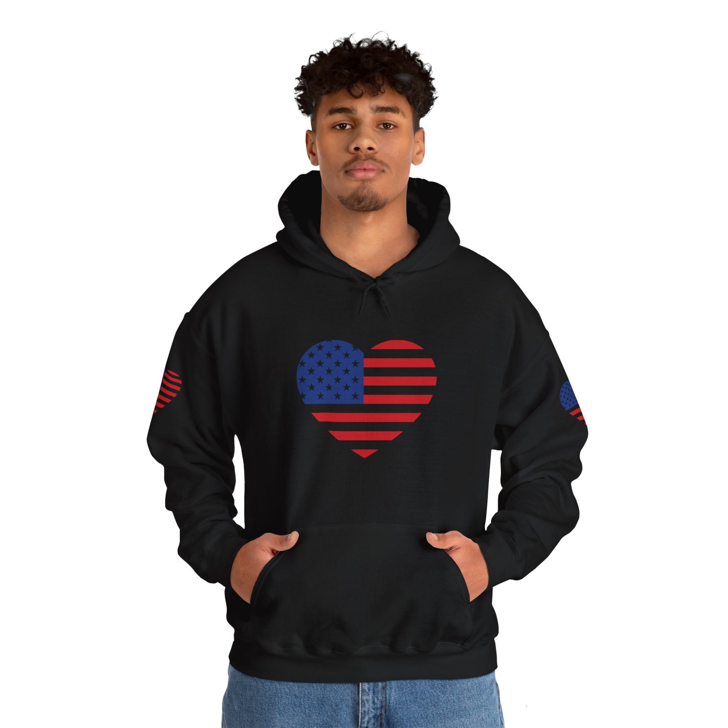 Princess Grace Patriotic Heart Design Unisex Hoodie Perfect for Holidays and Celebrations