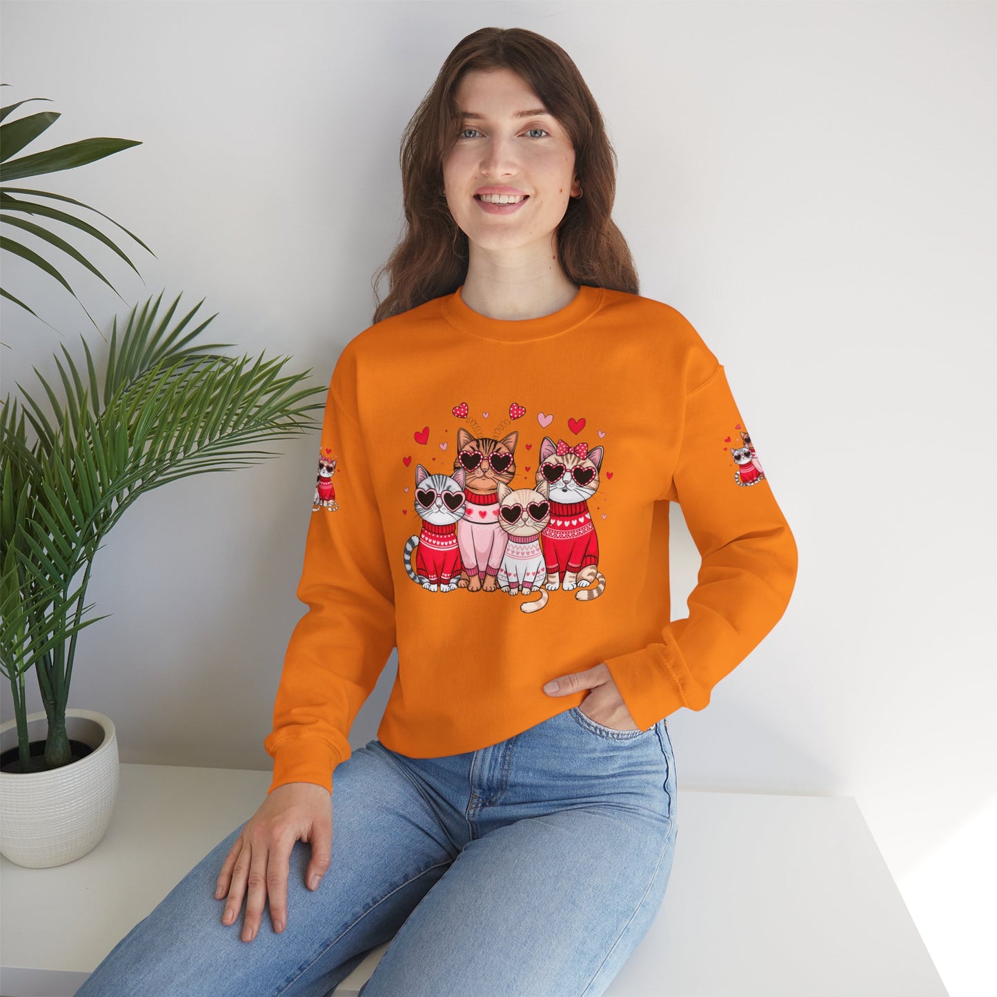 Princess Grace Cute Cat Lovers Crewneck Sweatshirt Cozy Valentine's Gift