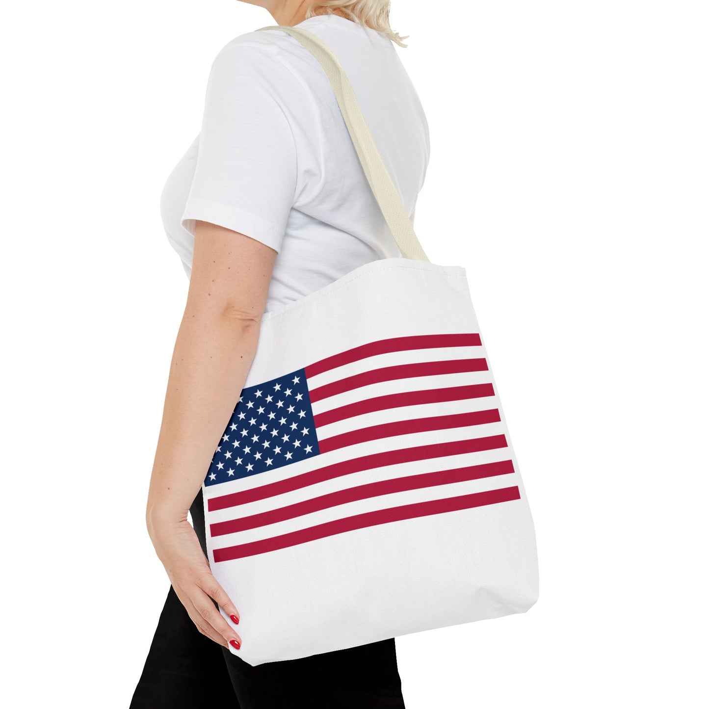 Princess Grace Patriotic Tote Bag American Flag Design Perfect for Holidays and Everyday Use