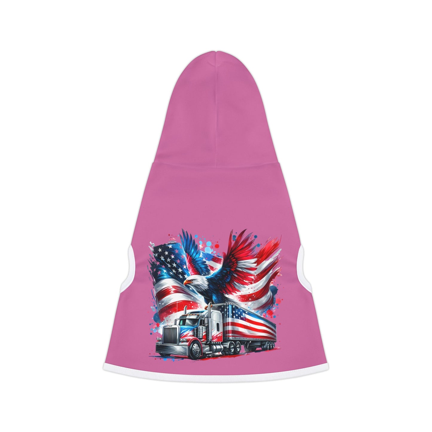 Princess Grace Patriotic Pet Hoodie American Eagle & Truck Design