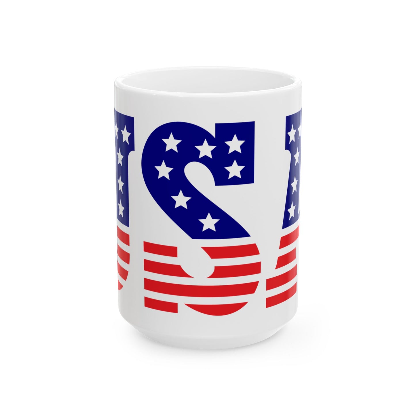 Princess Grace Patriotic Ceramic Mug 11oz & 15oz Options USA Flag Design