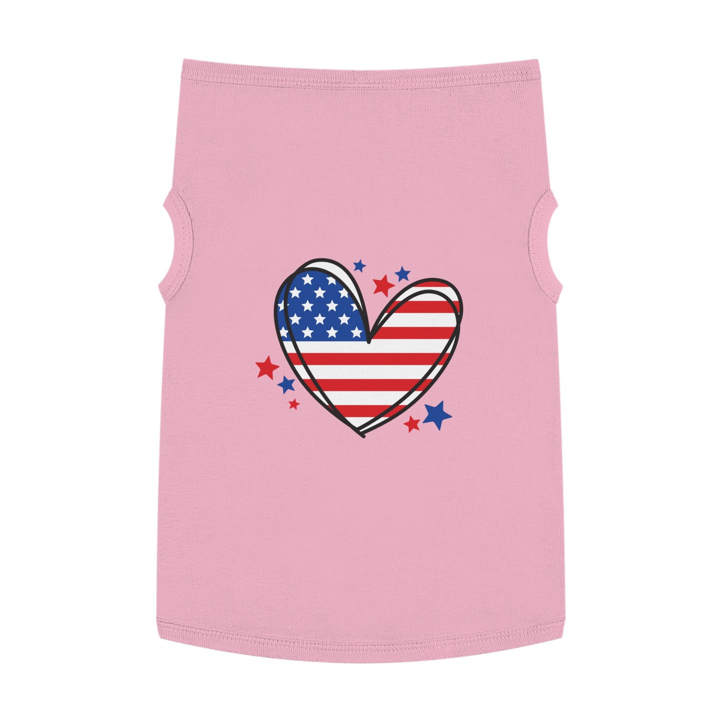 Princess Grace Patriotic Heart Pet Tank Top for Independence Day Celebrations