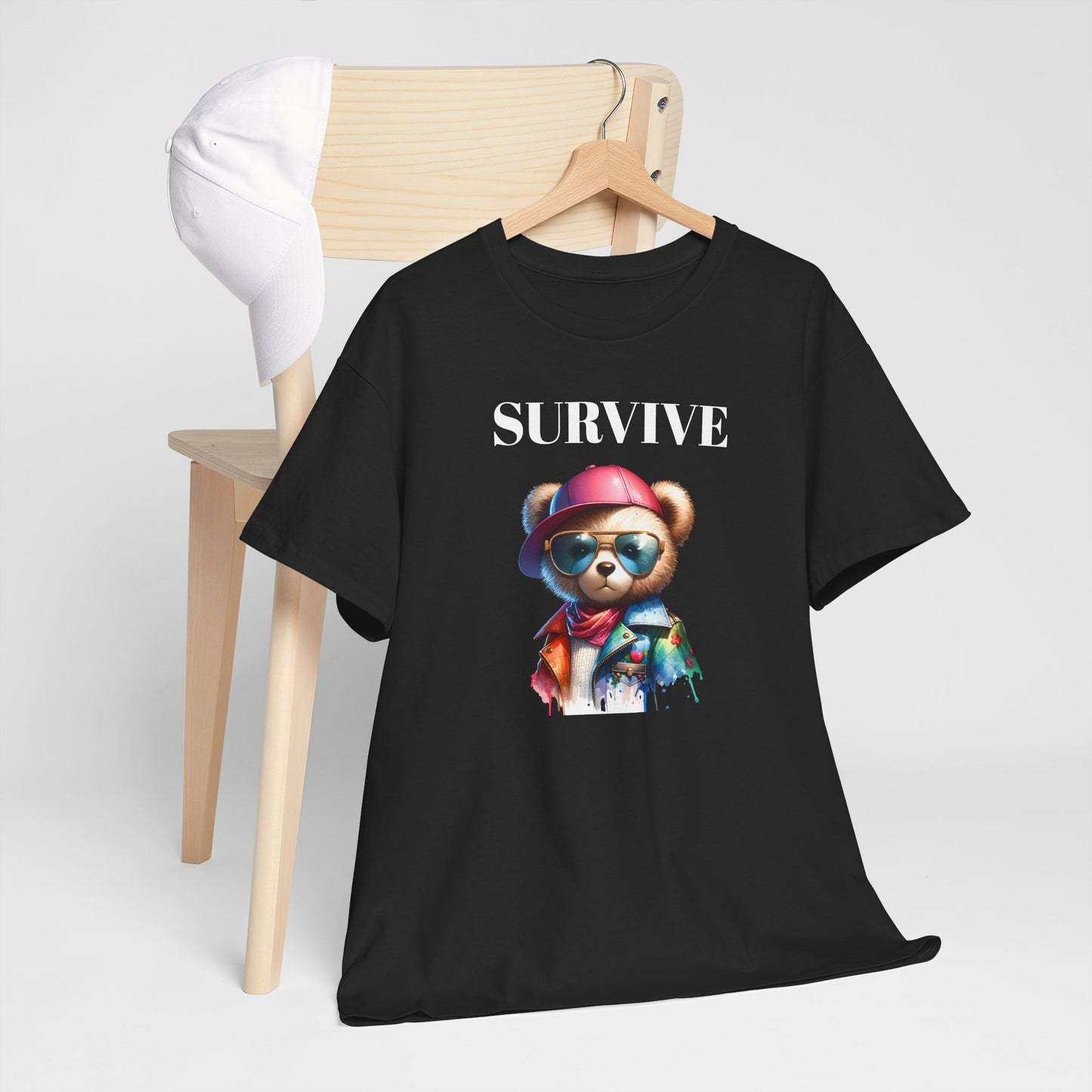 Princess Grace Survive Bear Unisex Heavy Cotton Tee Cool Graphic T-Shirt for Casual Style