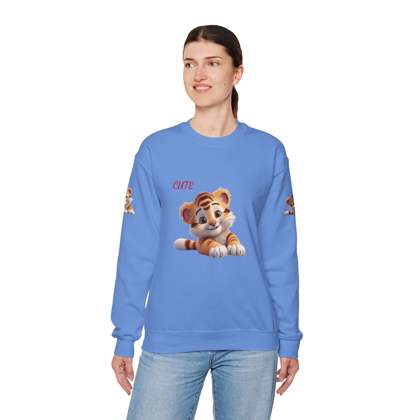 Princess Grace Cute Tiger Graphic Sweatshirt Unisex Heavy Blend Crewneck