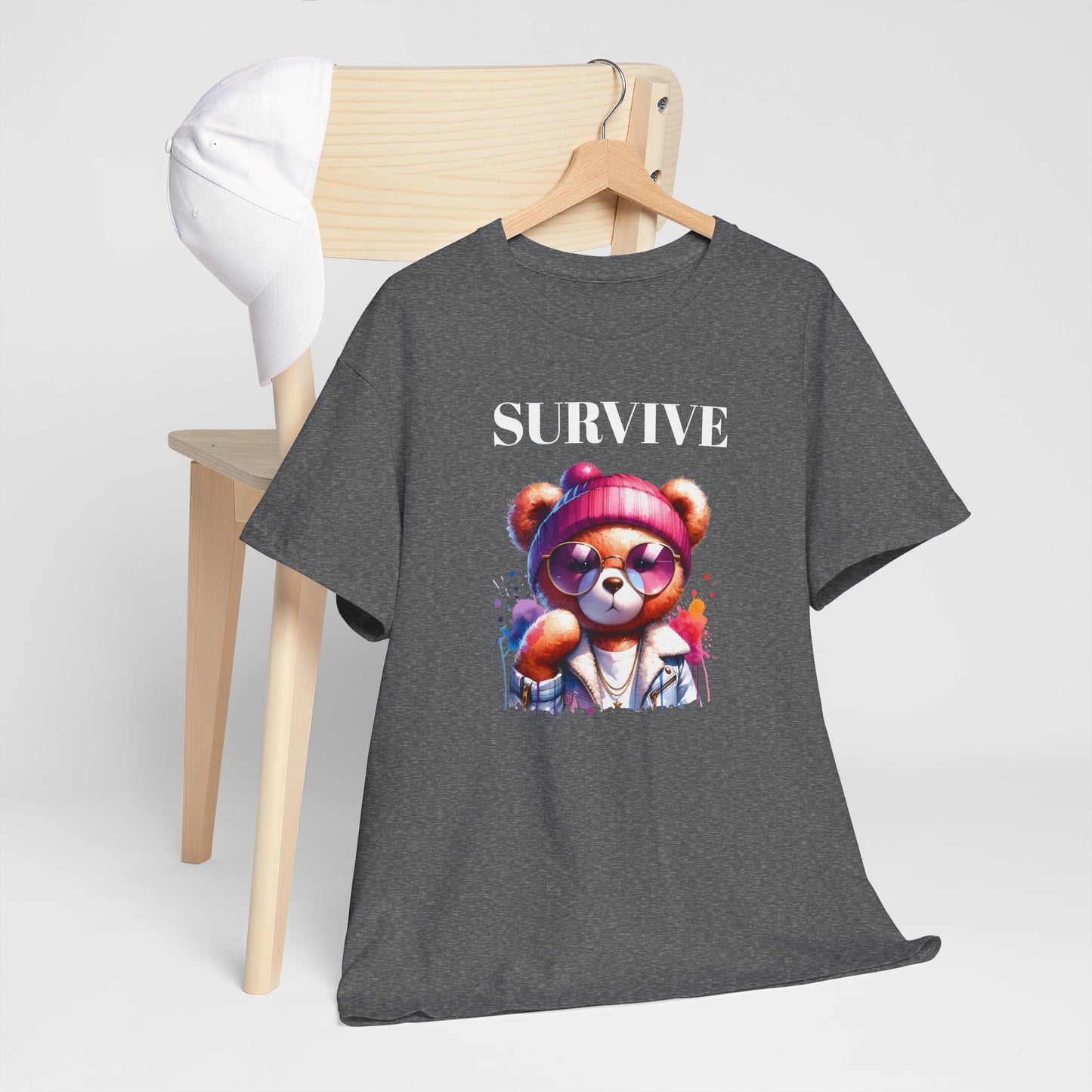 Princess Grace Survive Bear Graphic Tee Unisex Heavy Cotton T-Shirt
