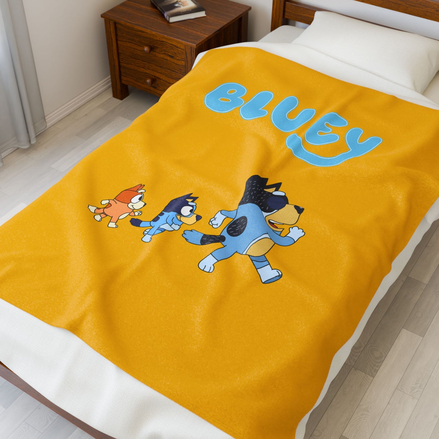Princess Grace Bluey Velveteen Plush Blanket Cozy Throw for Kids and Fans