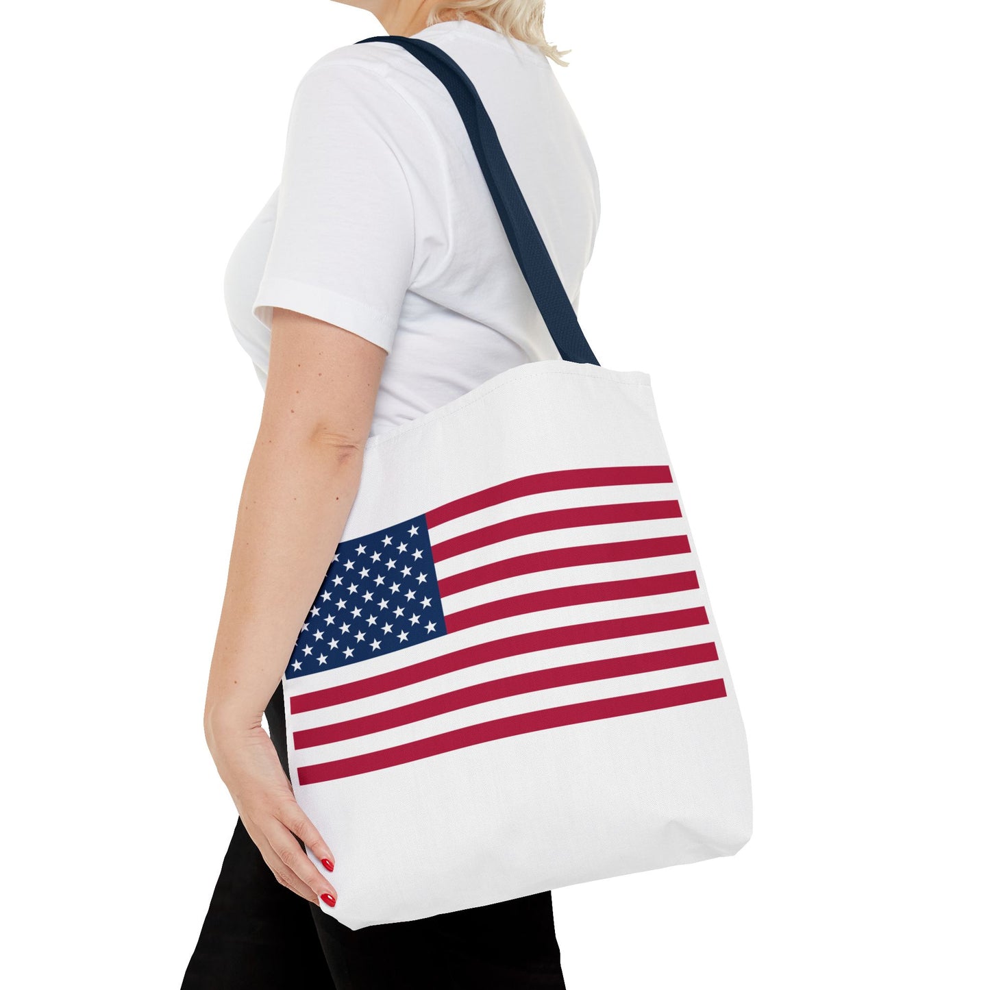 Princess Grace Patriotic Tote Bag American Flag Design Perfect for Holidays and Everyday Use