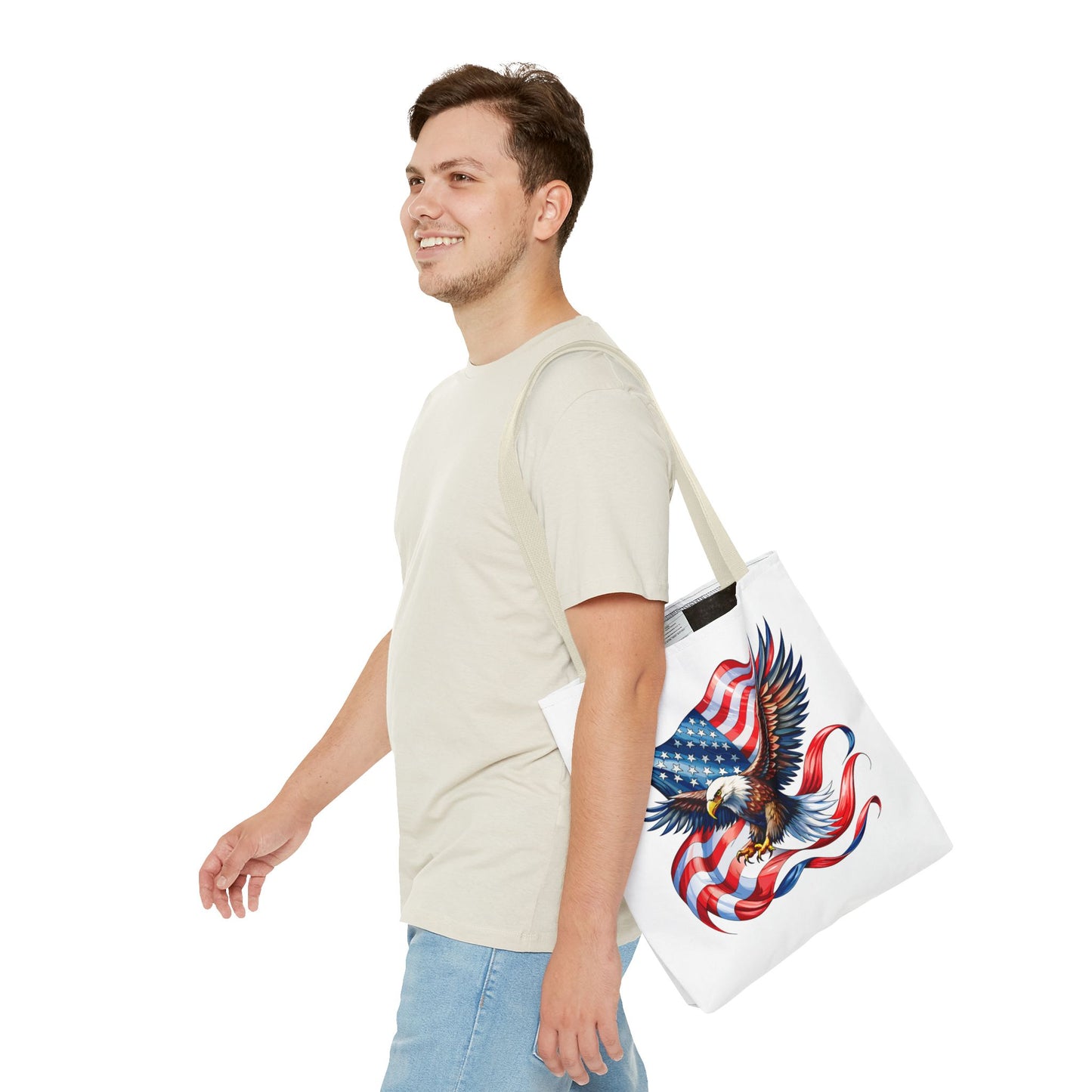 Princess Grace Patriotic Eagle Tote Bag - American Flag Design Perfect for Independence Day & Everyday Use