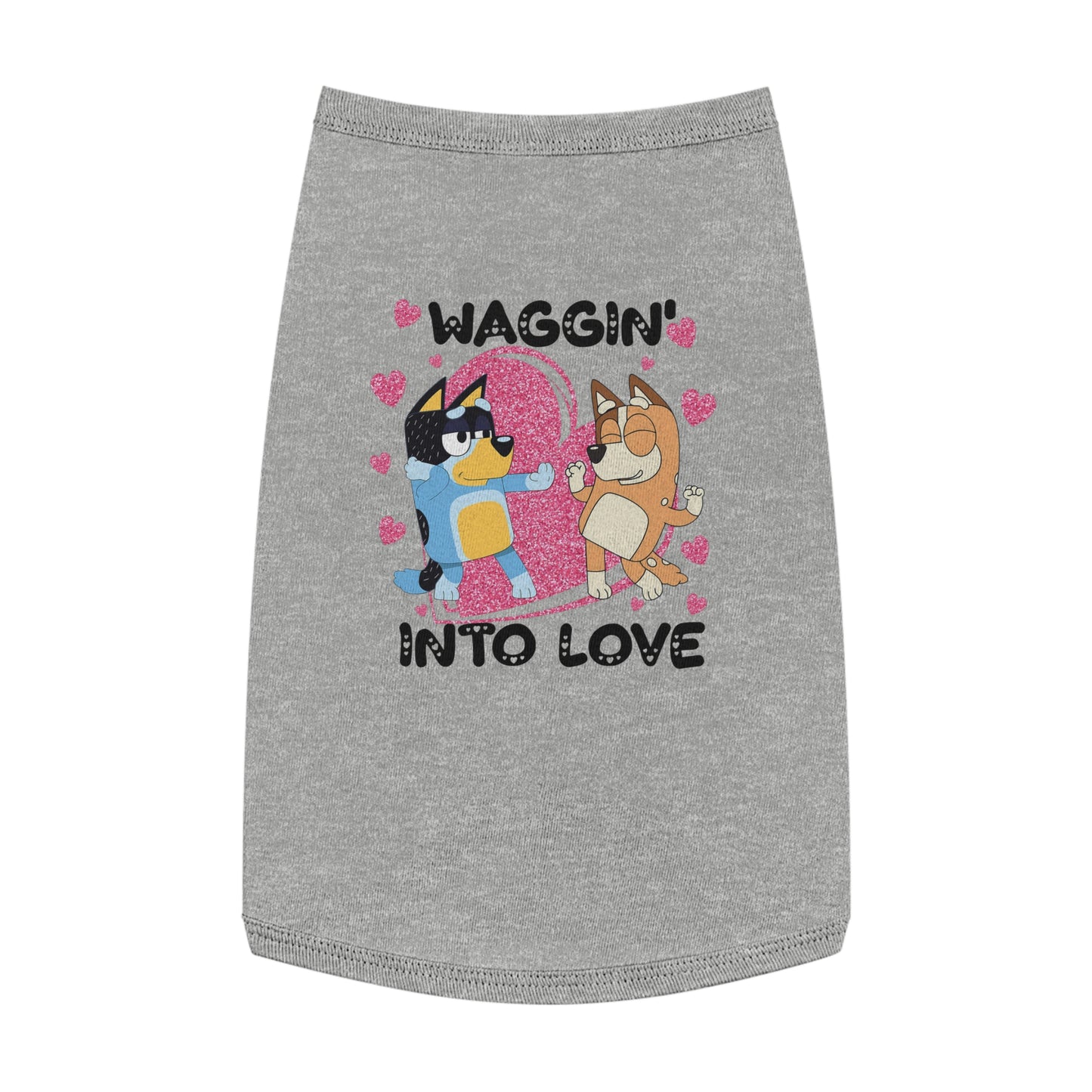 Princess Grace 'Waggin' Into Love Pet Tank Top Cute Dog Themed Apparel for Valentine’s Day