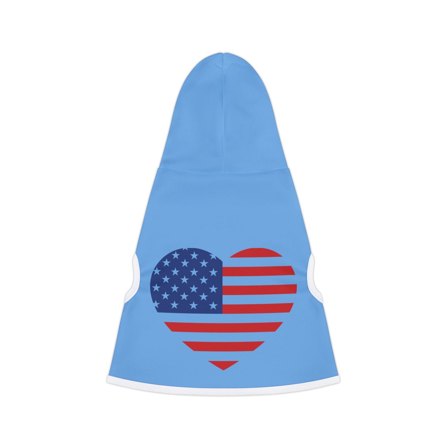 Princess Grace Patriotic Pet Hoodie with Heart Design Perfect for Holidays & Celebrations
